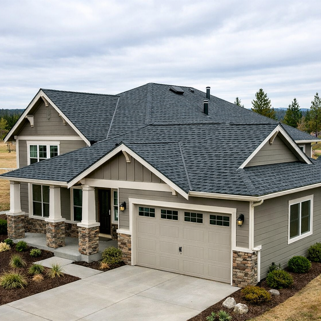 house with composition shingles