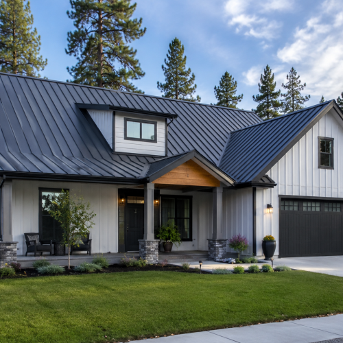 A roofing company's installed Metal roof